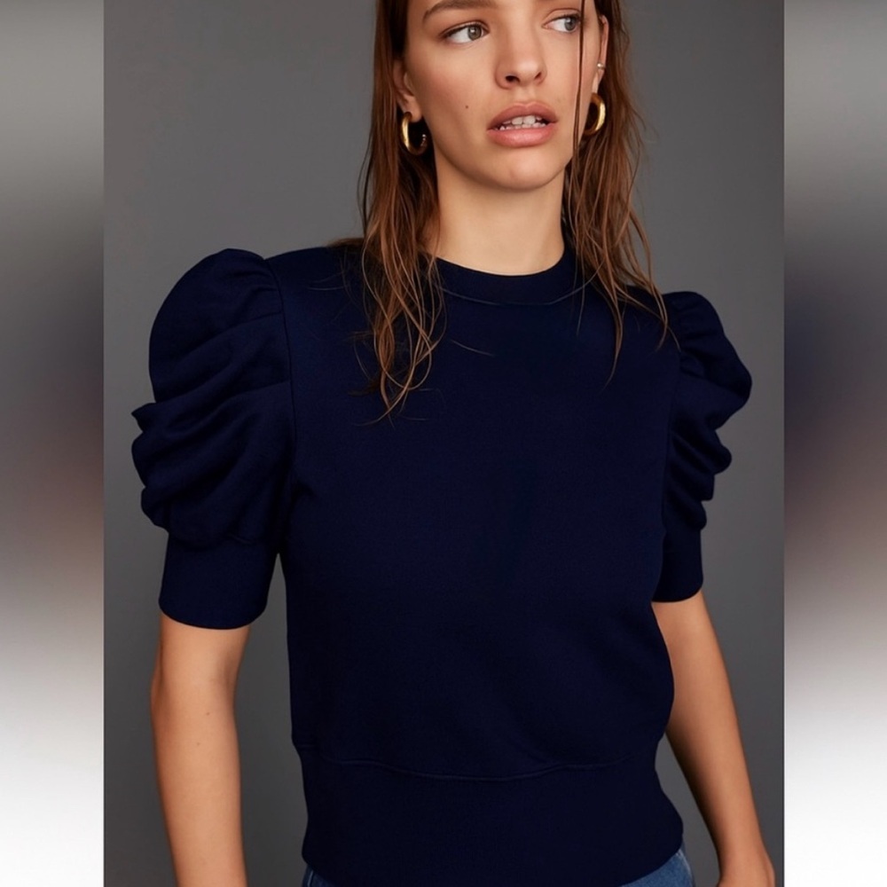 Soldout.nyc The Just Enough Puff Sleeve sweatshirt XS black sustainable‎ classic